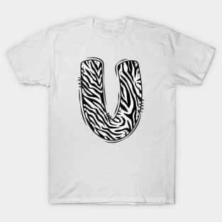 Zebra Letter U T-Shirt